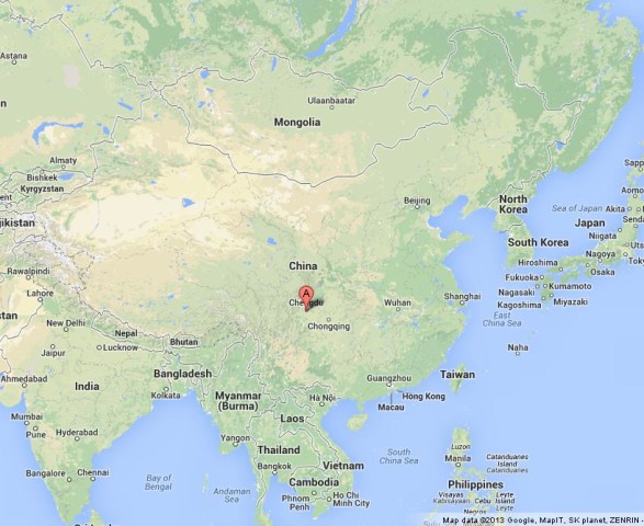Where is Huanglong Valley on Map of China