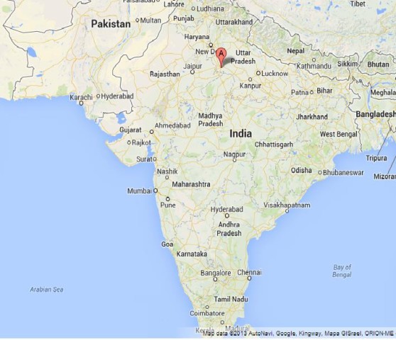 Where is Agra on Map of India