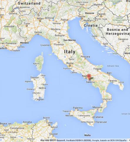 Where is Amalfi Coast on Map of Italy