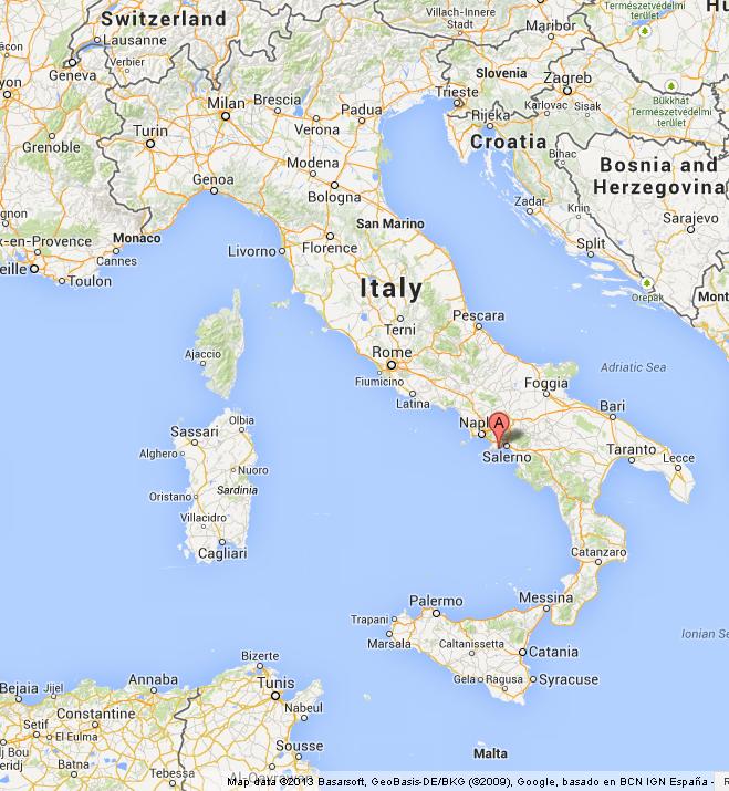 Amalfi Coast On Map Of Italy