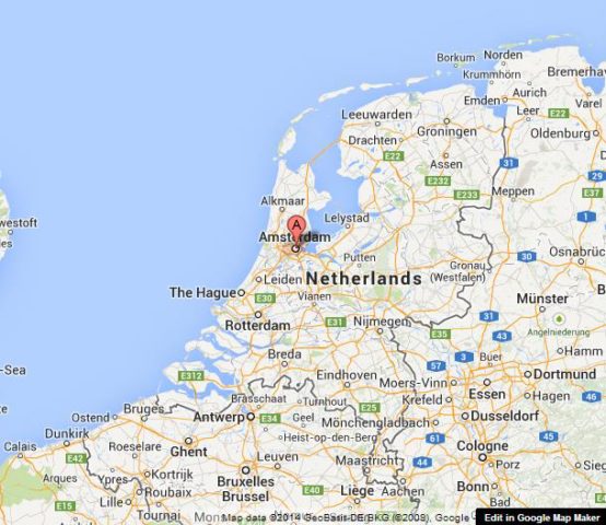 Where is Amsterdam on Map of Netherlands