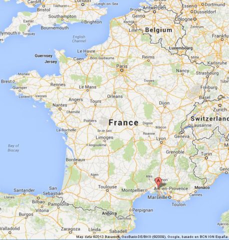 Where is Arles on Map of France