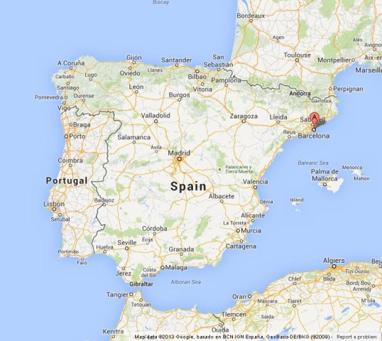 location Barcelona on Map of Spain
