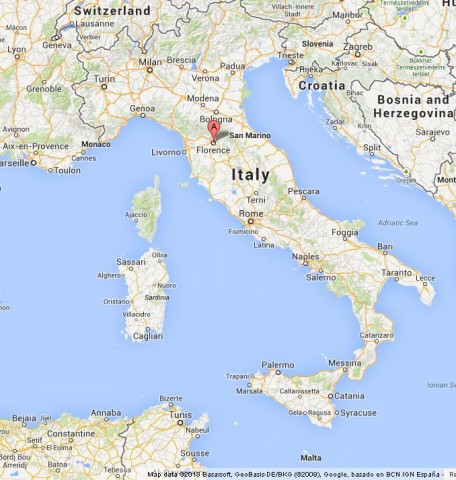 location Florence on Map of Italy