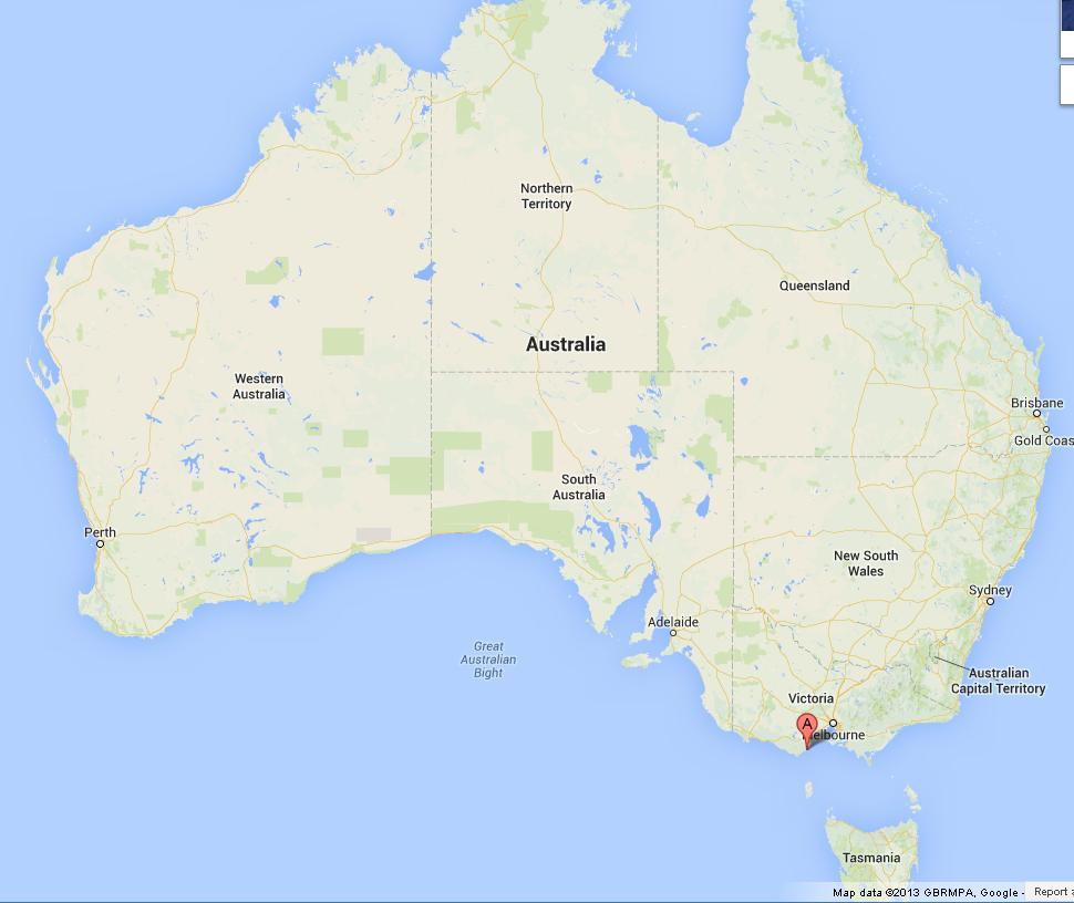 Great Ocean Road On Map Of Australia