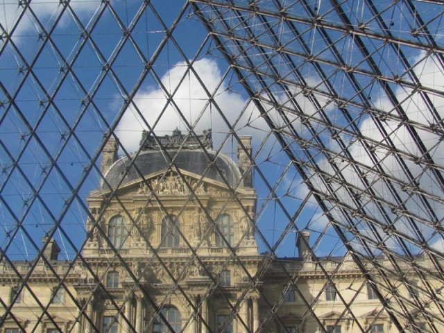 Inside the Louvre Paris pyramid