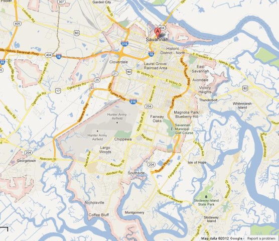Map of Savannah
