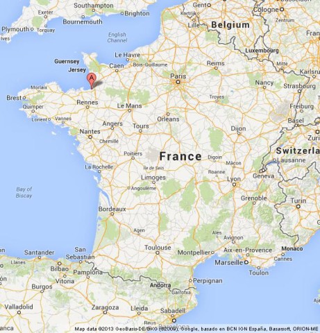 Where is Mont St Michel on Map of France