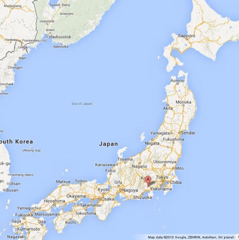 Where is Mount Fuji on Map of Japan