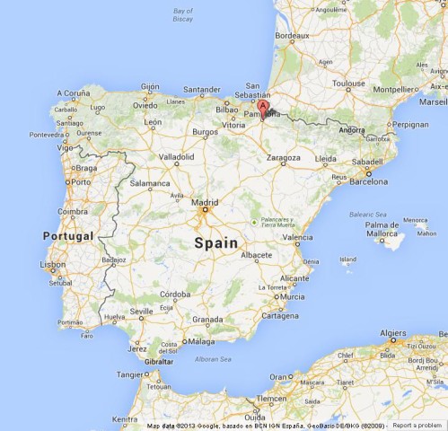 location Pamplona on Map of Spain