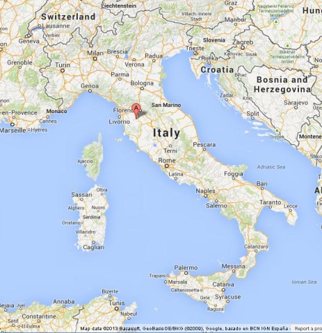 location San Gimignano on Map of Italy