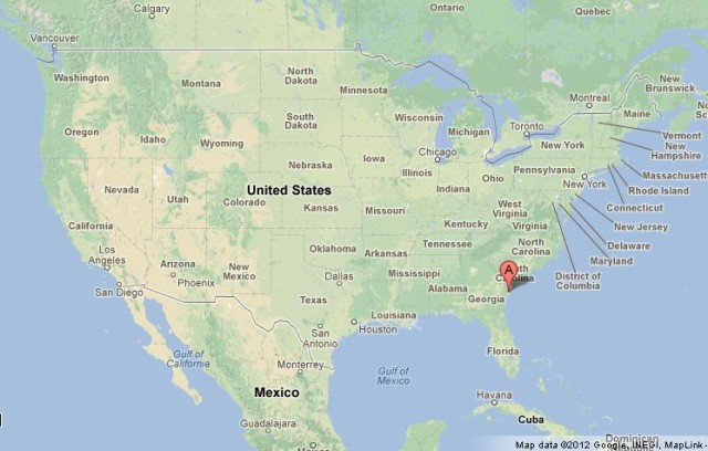 location Savannah on US Map