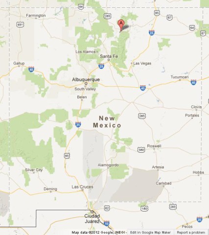 location Taos on New Mexico Map
