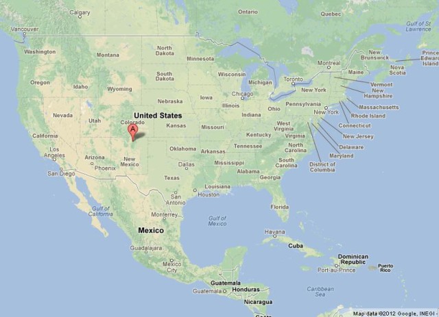 location Taos on USA Map