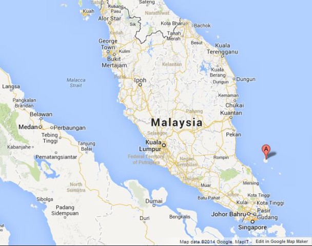 Where is Tioman Island on Map of Malaysia