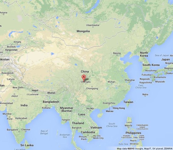 location Wolong Nature Reserve on Map of China