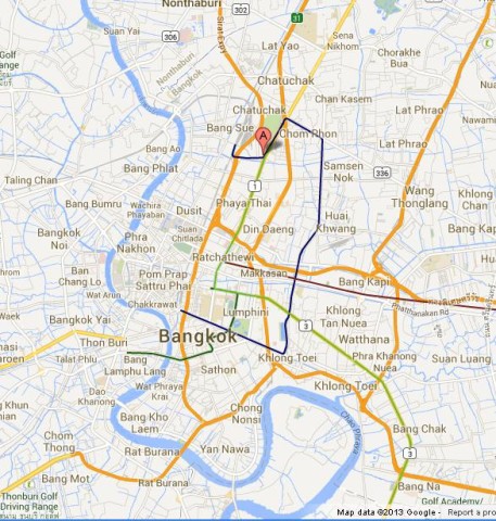 location Chatuchak on Map of Bangkok