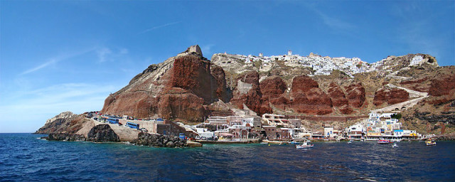 Amoudi Bay and Oia Santorini