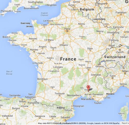 Where is Avignon on Map of France