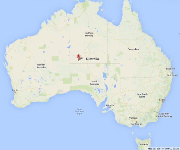 Where is Ayers Rock Uluru on Map of Australia
