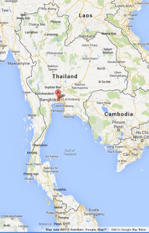 location Bangkok on Map of Thailand
