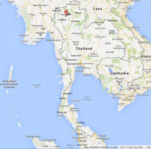 Where is Chiang Mai on Map of Thailand