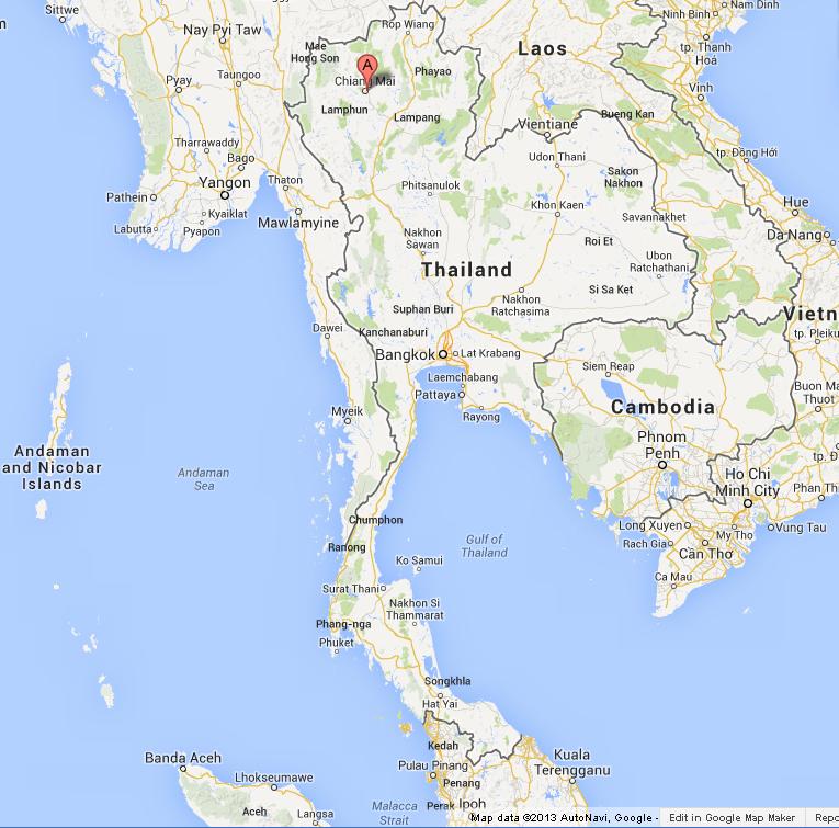 Chiang Mai On Map Of Thailand