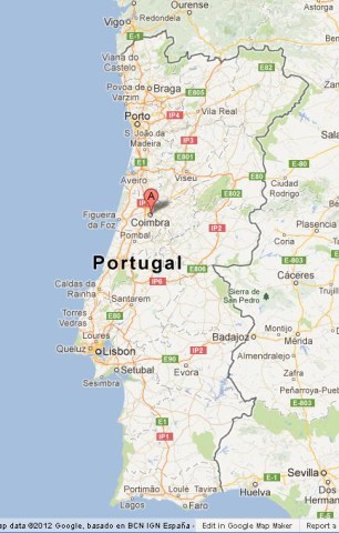 location Coimbra on Portugal Map