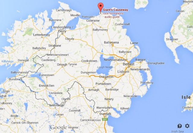 Where is Giant's Causeway map Northern Ireland