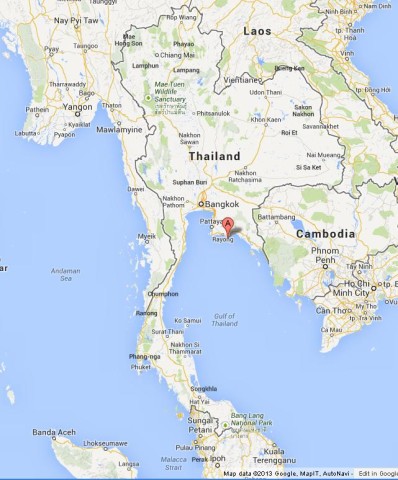 Location Ko Samet on Map of Thailand