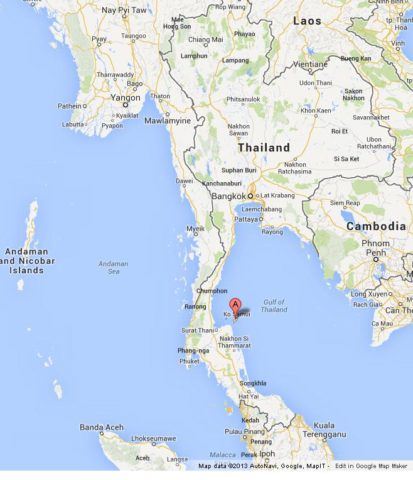 Where is Ko Samui on Map of Thailand