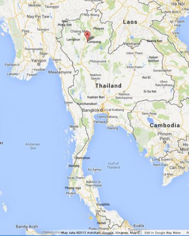 Where is Lampang on Map of Thailand