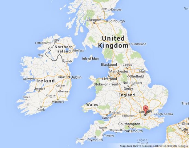 Where is London on Map of UK