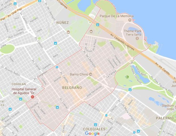 Map of Belgrano Buenos Aires