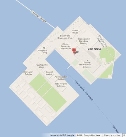 Map of Ellis Island NYC