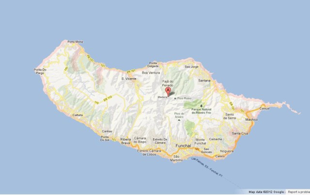 Map of Madeira Island Portugal