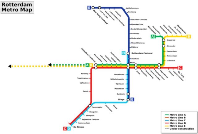 Rotterdam metro map
