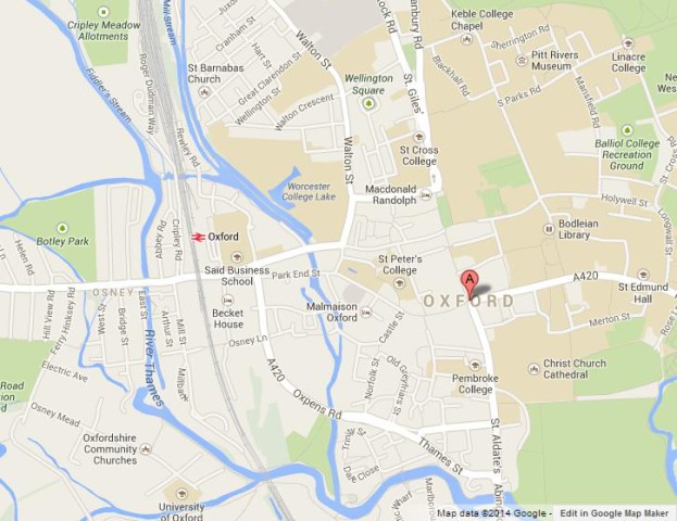 Map of Oxford England