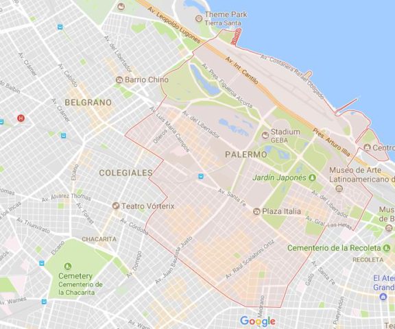 Map of Palermo Buenos Aires