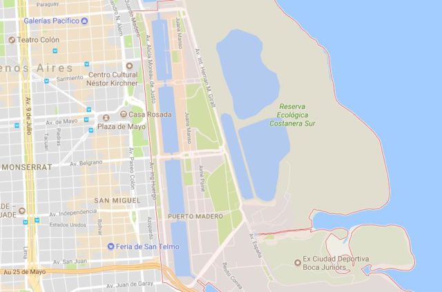 Map of Puerto Madero Buenos Aires
