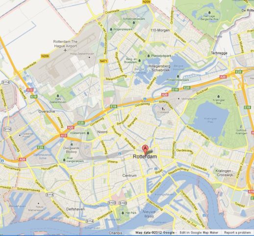 Map of Rotterdam Netherlands