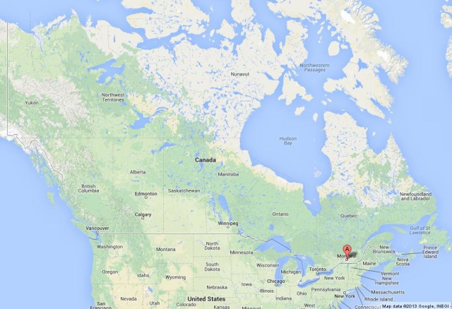 location Montreal on Map of Canada