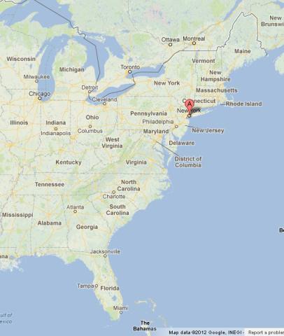 Where is New York on USA East Coast Map