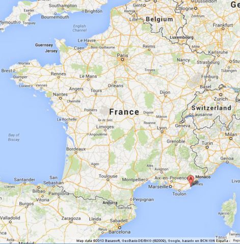 Where is St Tropez on Map of France