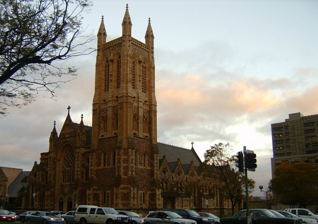 Adelaide Cathedral on Victoria Square