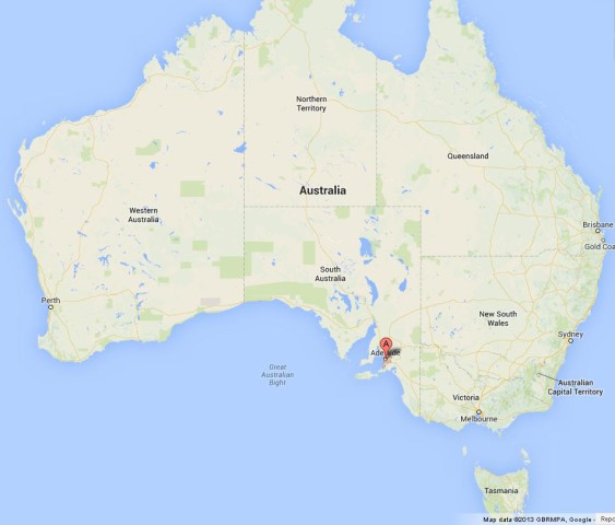 Where is Adelaide on Map of Australia