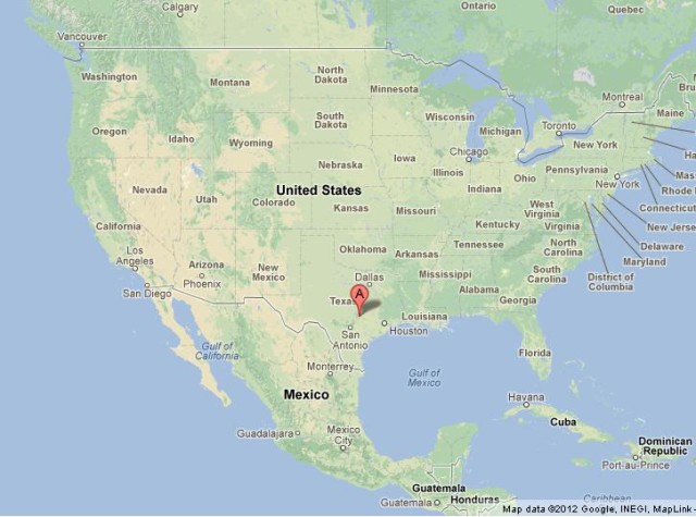 location Austin Texas on US Map