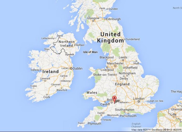 Where is Bath on Map of UK
