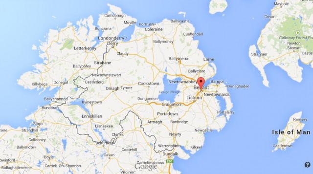 location Belfast on map of Northern Ireland