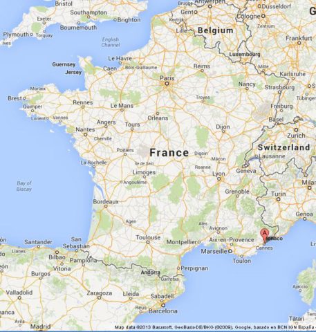 Where is Cannes on Map of France